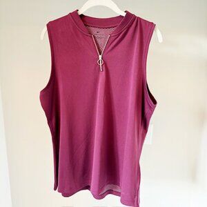 Nike Dry Fit Performance Sleeveless Golf Shirt, Burgundy, Size XL